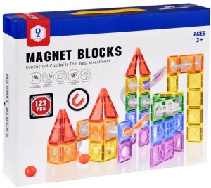 Jokomisiada Klocki magnetyczne 123-elementy kulodrom tor kulki ZA4719 5