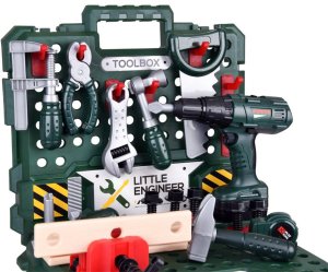 Zestaw majsterkowicza Warsztat narzędzia wkrętarka na baterie ZA5168 EDUKAMP 4