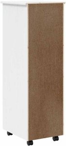 vidaXL Szafka na kółkach MOSS, z szufladami, biała, sosna 7