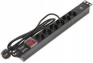 Listwa zasilająca Energenie LISTWA ZASILAJĄCA PD-6/R-USB 6