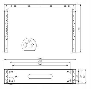 UCHWYT DO URZĄDZEŃ RACK WRH19-2U/4U-330B STALFLEX 8