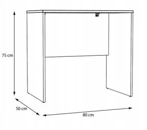 DESK DBBB111-120 80X50X75CM WHITE 4