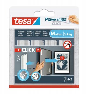 RZEPY SAMOPRZYLEPNE POWERSTRIPS-CLICK/MEDIUM TESA 1