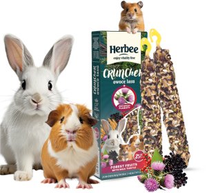 HERBEE cruncher dla gryzoni i królików 115g owoce lasu i ostropestem plamistym 1