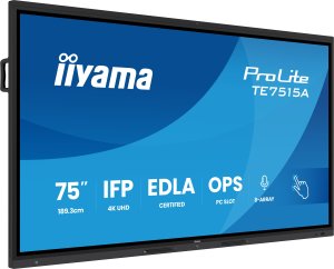 iiyama TE7515A-B1AG signage display Płaski panel Digital Signage 189,2 cm (74.5") Wi-Fi 550 cd/m 4K Ultra HD Czarny Ekran dotykowy Procesor wbudowany Android 2