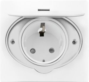 Hermetyczne gniazdo elektryczne, IP44, 1x2P+Z(Schuko), białe 1