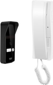 ENIR, zestaw domofonowy jednorodzinny, 2-żyłowy, z czytnikiem breloków, biały 2