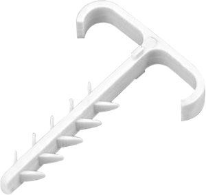 Uchwyt kablowy wbijany, podwójny, przewód płaski 13x7mm, biały, 20 szt. 1