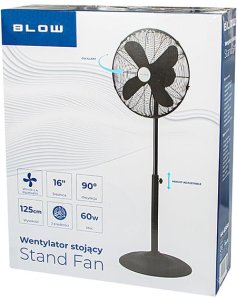 44-656# Wentylator stojący 16" 60w czarny metalowy 9