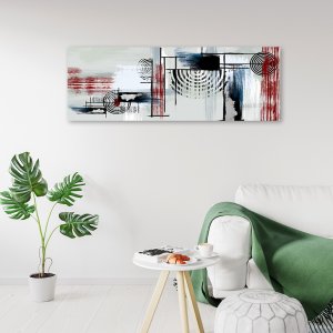 Feeby obraz na płótnie abstrakcja na szarym tle 90x30 medium 3