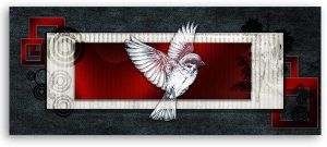 Feeby obraz na płótnie ptak na ciemnym tle 90x30 medium 2