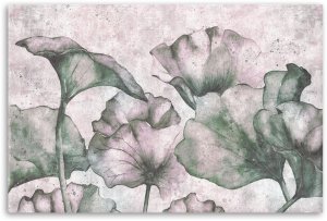 Feeby obraz na płótnie liście na tle betonu 60x40 medium 2