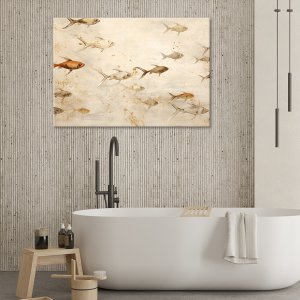 Feeby obraz na płótnie boho do łazienki spa ryby na beżowym tle 60x40 medium 2