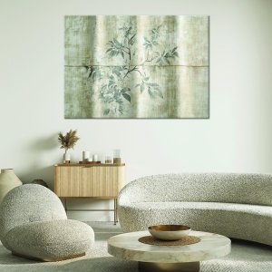 Feeby obraz na płótnie liście rośliny na tle z fakturą 60x40 medium 2