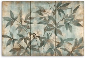 Feeby obraz na płótnie liście i łodygi na pastelowym tle 60x40 medium 3