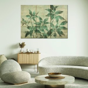 Feeby obraz na płótnie liście rośliny na tle z fakturą 60x40 medium 2