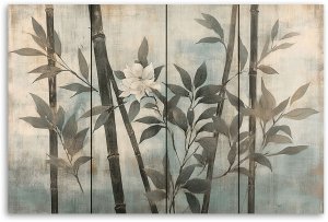 Feeby obraz na płótnie pędy bambusa na pastelowym tle 60x40 medium 3