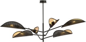 Vene 6 Czarna Złota Lampa Sufitowa Nowoczesna Led 1158/6 1