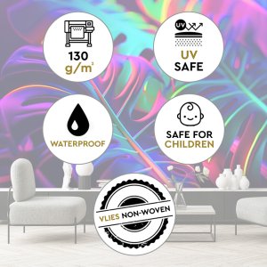 Feeby Fototapeta Liście monstery w neonowych barwach 450x315 xxl 8