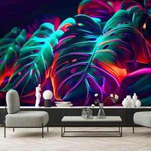 Feeby Fototapeta Liście monstera w futurystycznym stylu 450x315 xxl 2