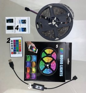 Taśma LED 5M RGB 5050 Bluetooth APLIKACJA MOBILNA 13