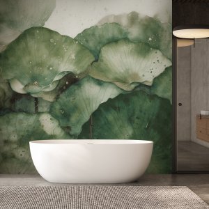 Feeby Fototapeta Zielone liście lotosu 450x315 xxl 2