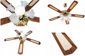 Wentylator SUFITOWY ŻYRANDOL VINTAGE 5 ŚMIGIEŁ 52' 5