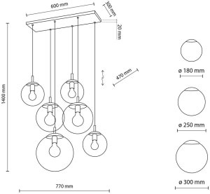 Lampa wisząca TKKRYWULT Lampa wisząca ESME GRAPHITE 5384 TK Lighting 3