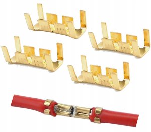 4x Złącze zaciskane zimne 1.5mm2 kablowe samochodowe złote 1