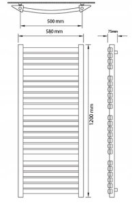 Grzejnik łaz. TURAN T25/50 EDAN 1200/580 5