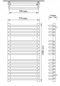 Grzejnik łaz. ZENIT PLUS  ZP20/50 EDAN 1200/530 3