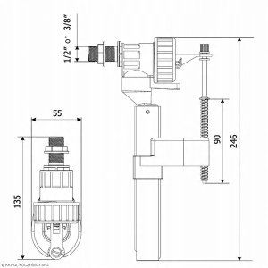 Zaw.Napełnia 1/2 Pp Zn2/105 WoreczekSyfony, stelaże 5