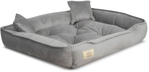 Legowisko dla psa kojec 75x65 cm welur szary M 2