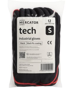 Rękawice Robocze MERCATOR Tech Black+Black PU - 12 Par (10 - XL) 10
