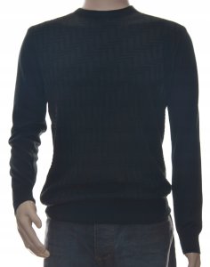 Sweter sweterek męski czarny z kaszmiru i wełny merynosów M 1