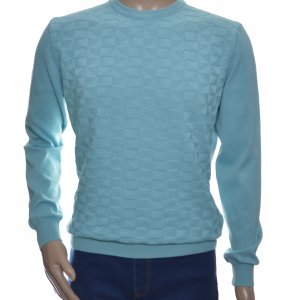 Sweter męski z bawełny elegancki bawełniany turkusowy 100% bawełna 2XL XXL 1