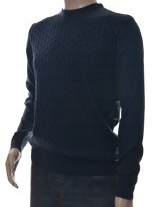 Sweter sweterek męski z kaszmiru i wełny merynosów XL granatowy 540 1