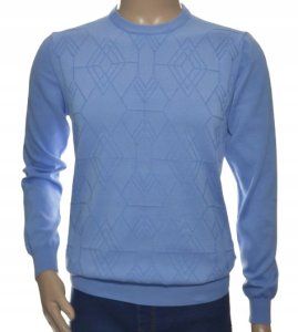 Sweter męski z bawełny elegancki bawełniany błękitny 100% bawełna 3XL XXXL 1