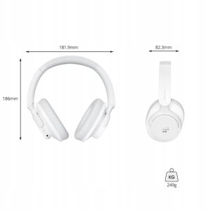 Słuchawki bezprzewodowe Tronsmart SOUNFII Q20S Hybrid ANC z aktywną redukcją hałasu - białe 10