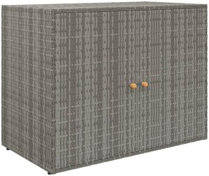 Szafka ogrodowa, szara, 100x55,5x80 cm, rattan PE 1