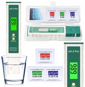 MIERNIK PH WODY Z PRZYCISKAMI ZIELONY pH-2Pro 15