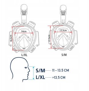 MASKA DO NURKOWANIA PEŁNOTWARZOWA SM-7 S/M różowa 5