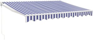 Zwijana markiza, niebiesko-biała, 3x2,5 m, tkanina i aluminium 1