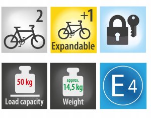 Eufab 11582 Bagażnik Rowerowy na 2 rowery max 50kg 8