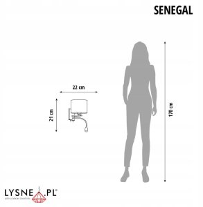 Kinkiet Copel Lampa ścienna LED do sypialni SENEGAL ECO* 2-płomienny kinkiet z oświetleniem LED 5