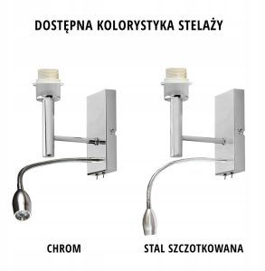 2-płomienny kinkiet do czytania w łóżku z regulowanym panelem LED FLORYDA DUAL 3