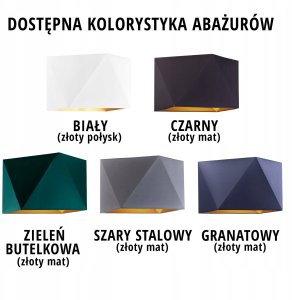 2-punktowy kinkiet z abażurem MESSA GOLD panel LED 7