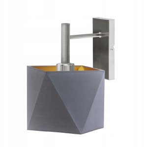 Nowoczesna lampa ścienna KIOTO GOLD kinkiet z szarym abażurem ze złotym wnętrzem LED do salonu 5