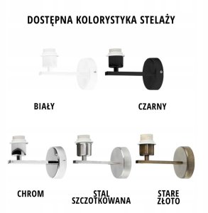 Srebrny kinkiet do sypialni w stylu skandynawskim LED PUNA 3