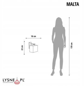Prostokątny kinkiet z tkaninowym abażurem w stylu scandi MALTA nowoczesna lampa do sypialni LED 2